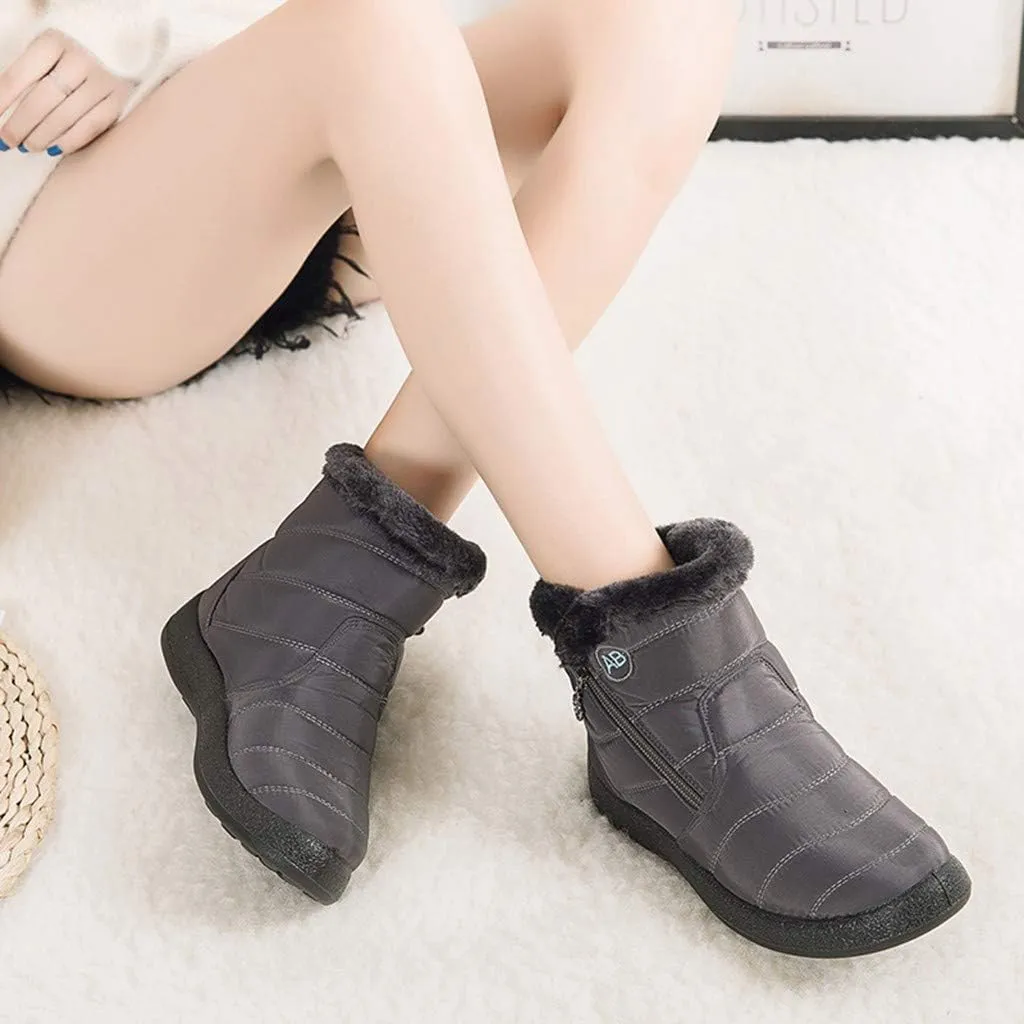 Snow Boots for Women Waterproof Winter Boots Non Slip Warm Fur Booties Cold Weather Lace Up Ankle Boots Thickening Winter Shoes Walking Hiking Booties