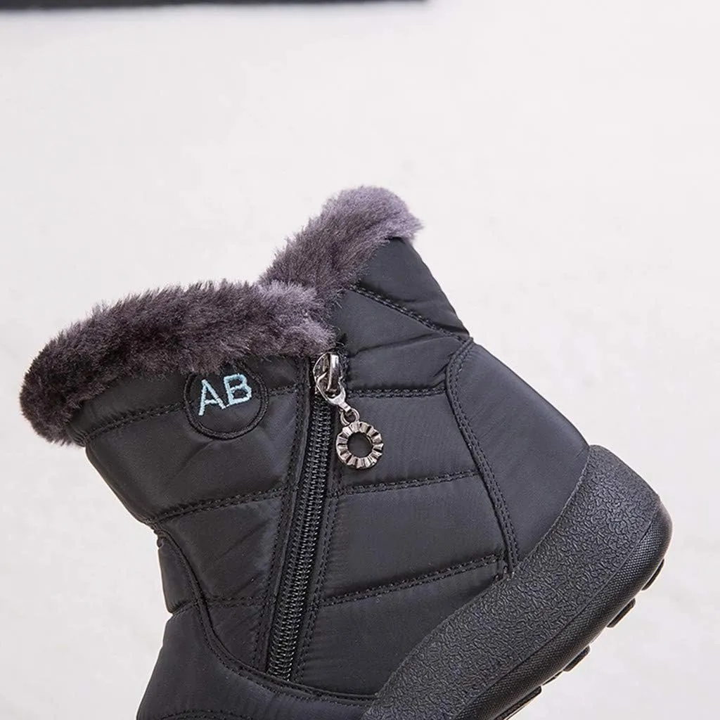 Snow Boots for Women Waterproof Winter Boots Non Slip Warm Fur Booties Cold Weather Lace Up Ankle Boots Thickening Winter Shoes Walking Hiking Booties