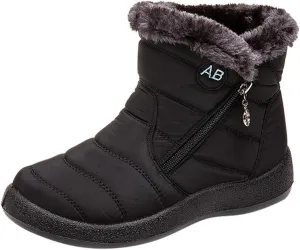 Snow Boots for Women Waterproof Winter Boots Non Slip Warm Fur Booties Cold Weather Lace Up Ankle Boots Thickening Winter Shoes Walking Hiking Booties