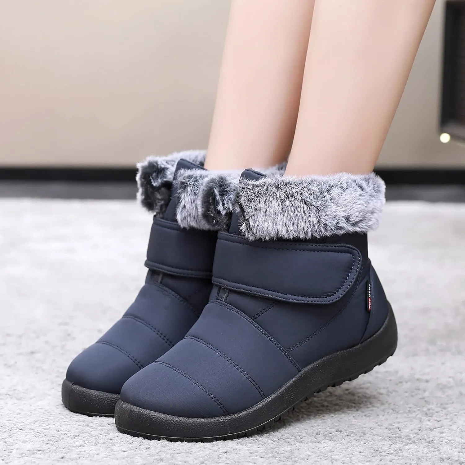 Snow Boots for Women Waterproof Winter Boots Non Slip Warm Fur Booties Winter Warm Outdoor Ankle Boots Comfortable Winter Shoes Trekking Shoes