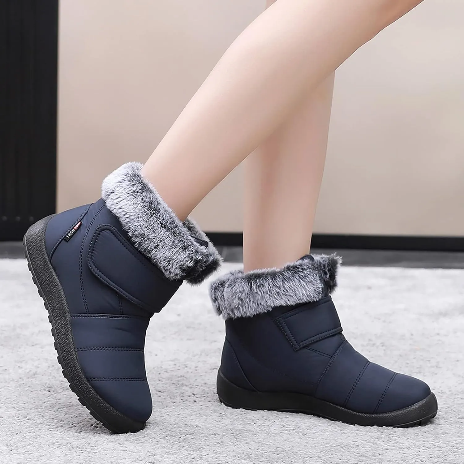 Snow Boots for Women Waterproof Winter Boots Non Slip Warm Fur Booties Winter Warm Outdoor Ankle Boots Comfortable Winter Shoes Trekking Shoes