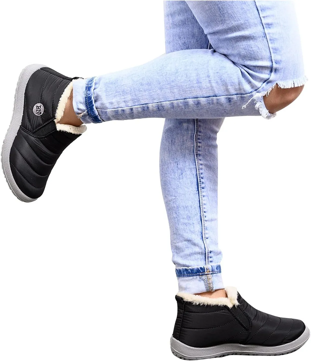 Snow Boots for Women Waterproof Winter Boots Non-slip Warm Fur Booties Winter Warm Outdoor Ankle Boots Comfortable Winter Shoes Trekking Shoes