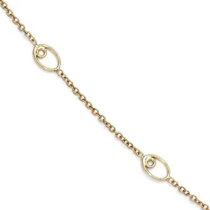 Solid 14k Yellow Gold Anklet 1in Extension - with Secure Lobster Lock Clasp 10" (Width = 5mm)
