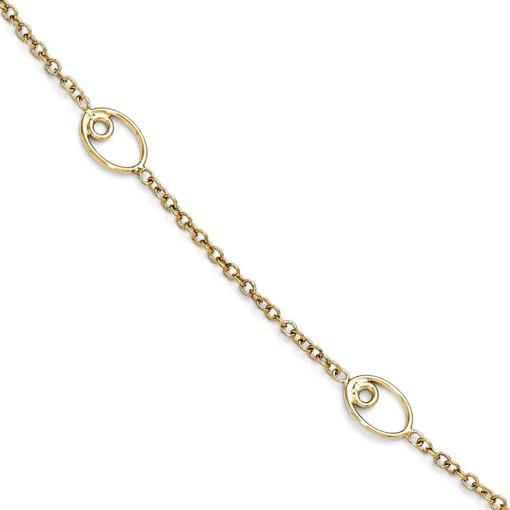 Solid 14k Yellow Gold Anklet 1in Extension - with Secure Lobster Lock Clasp 10" (Width = 5mm)