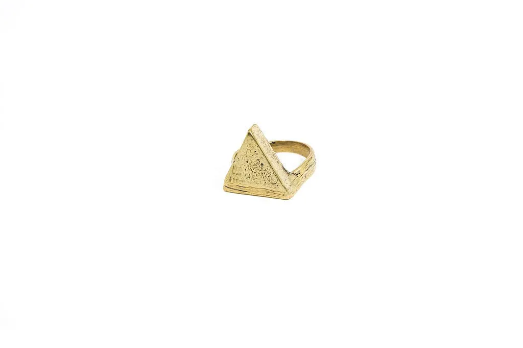 Solid Brass Triangle Ring