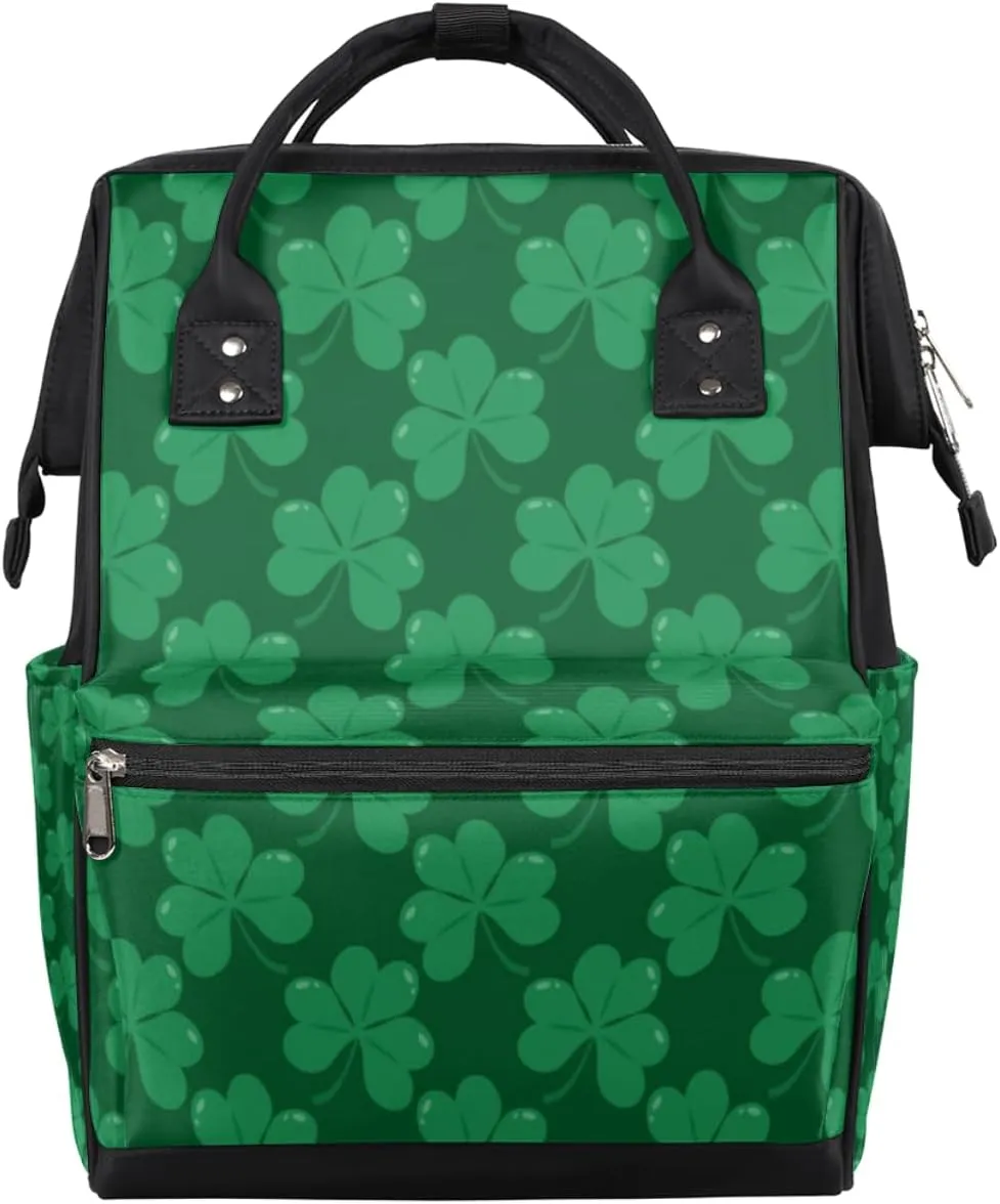 St. Patrick's Day Women Diaper Bag Tote Large Capacity Waterproof with Adjustable Shoulder Strap and Pram Straps Mommy Bag for Hospital Beach Weekender Travel