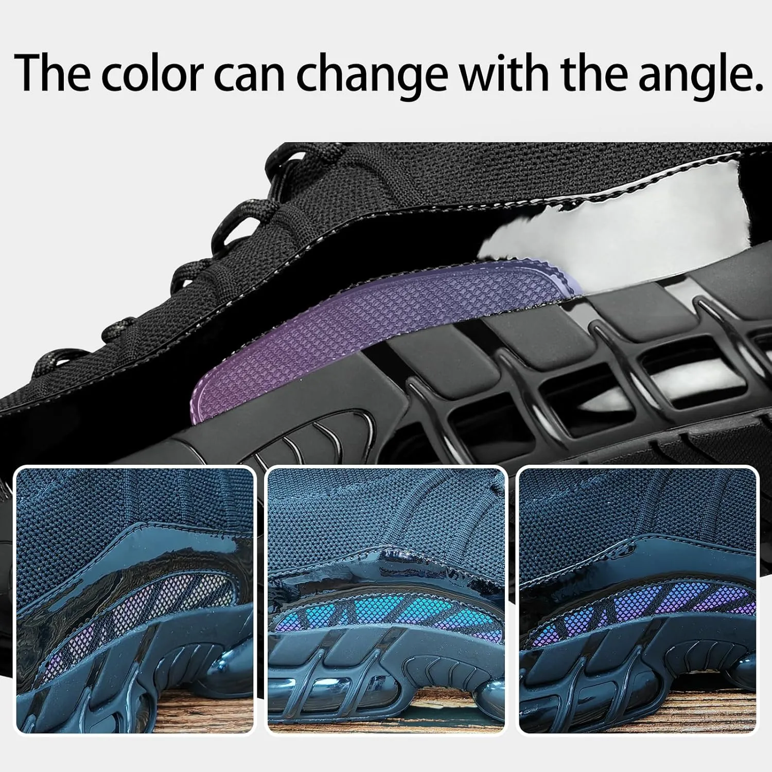 Steel Toe Shoes for Women Comfortable Non Slip Safety Work Shoes Air Cushion Sneakers Indestructible Industrial Construction Footwear