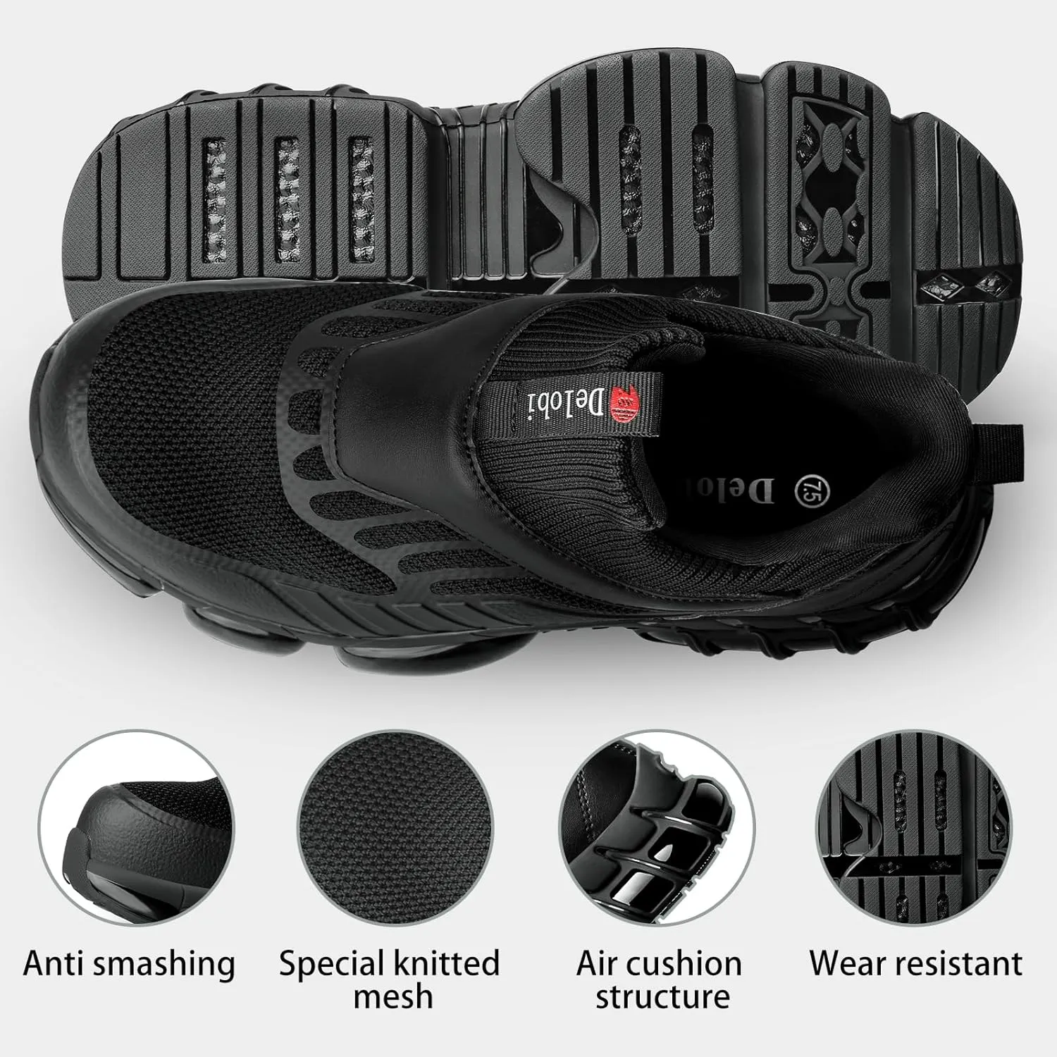 Steel Toe Shoes for Women Comfortable Non Slip Safety Work Shoes Air Cushion Sneakers Indestructible Industrial Construction Footwear