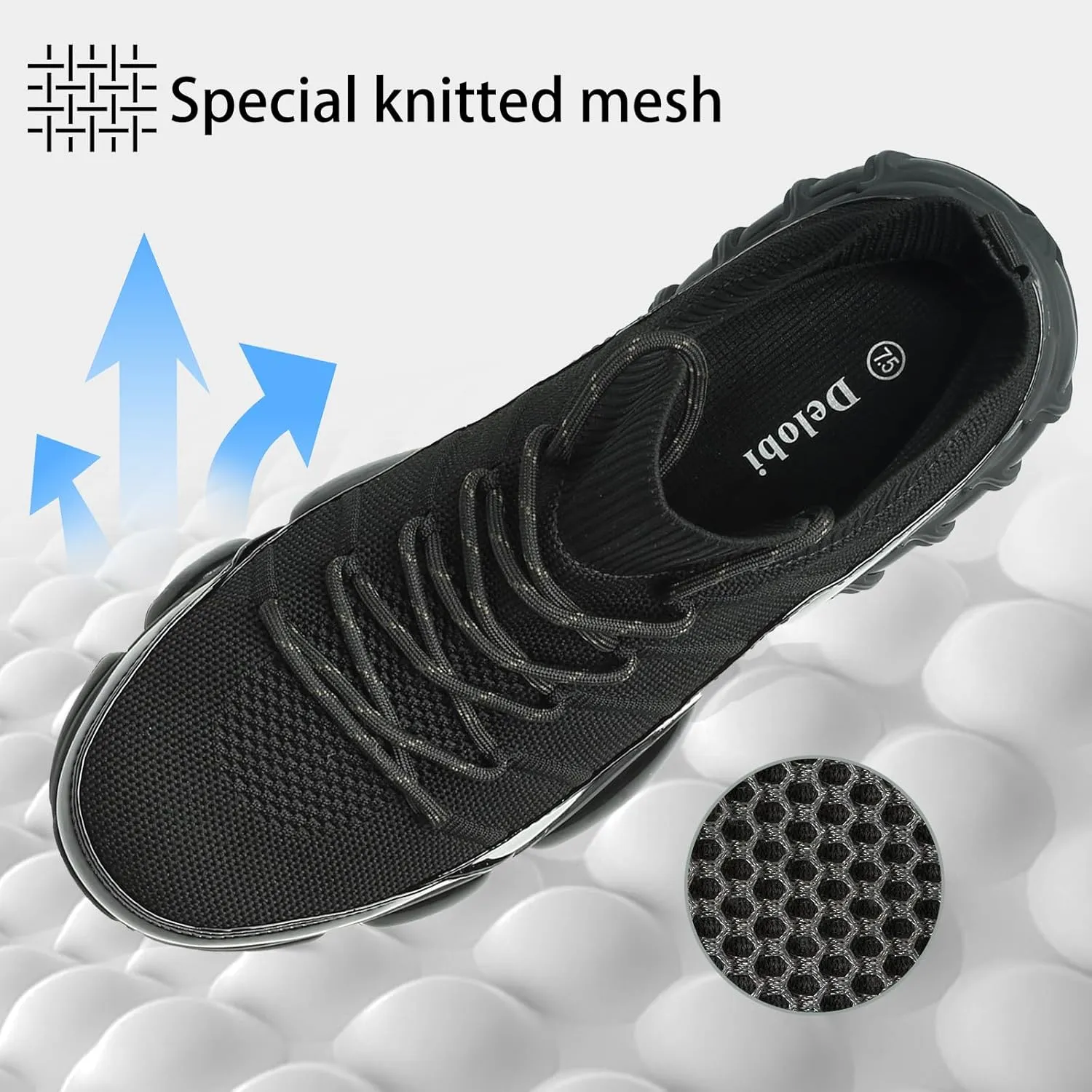 Steel Toe Shoes for Women Comfortable Non Slip Safety Work Shoes Air Cushion Sneakers Indestructible Industrial Construction Footwear
