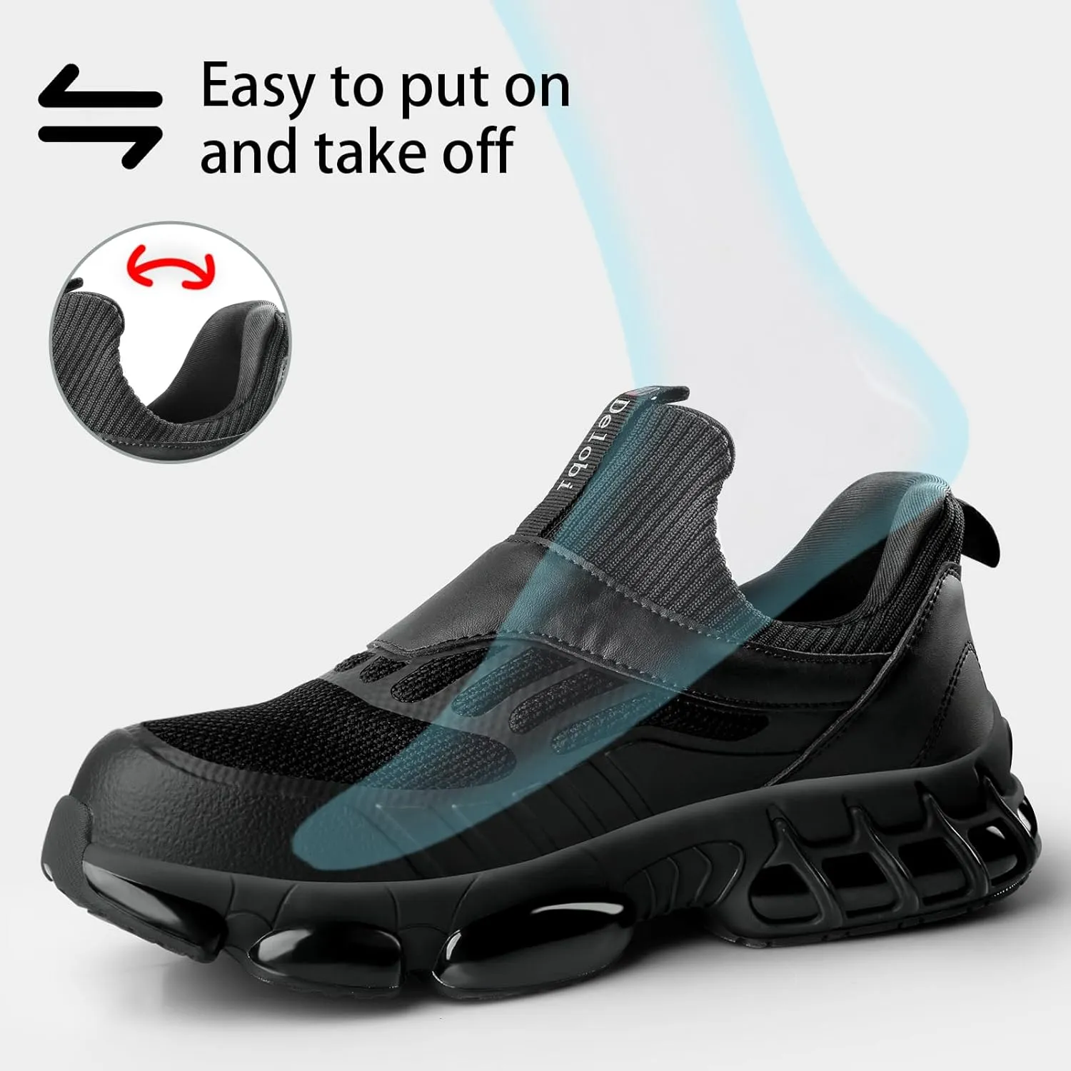 Steel Toe Shoes for Women Comfortable Non Slip Safety Work Shoes Air Cushion Sneakers Indestructible Industrial Construction Footwear