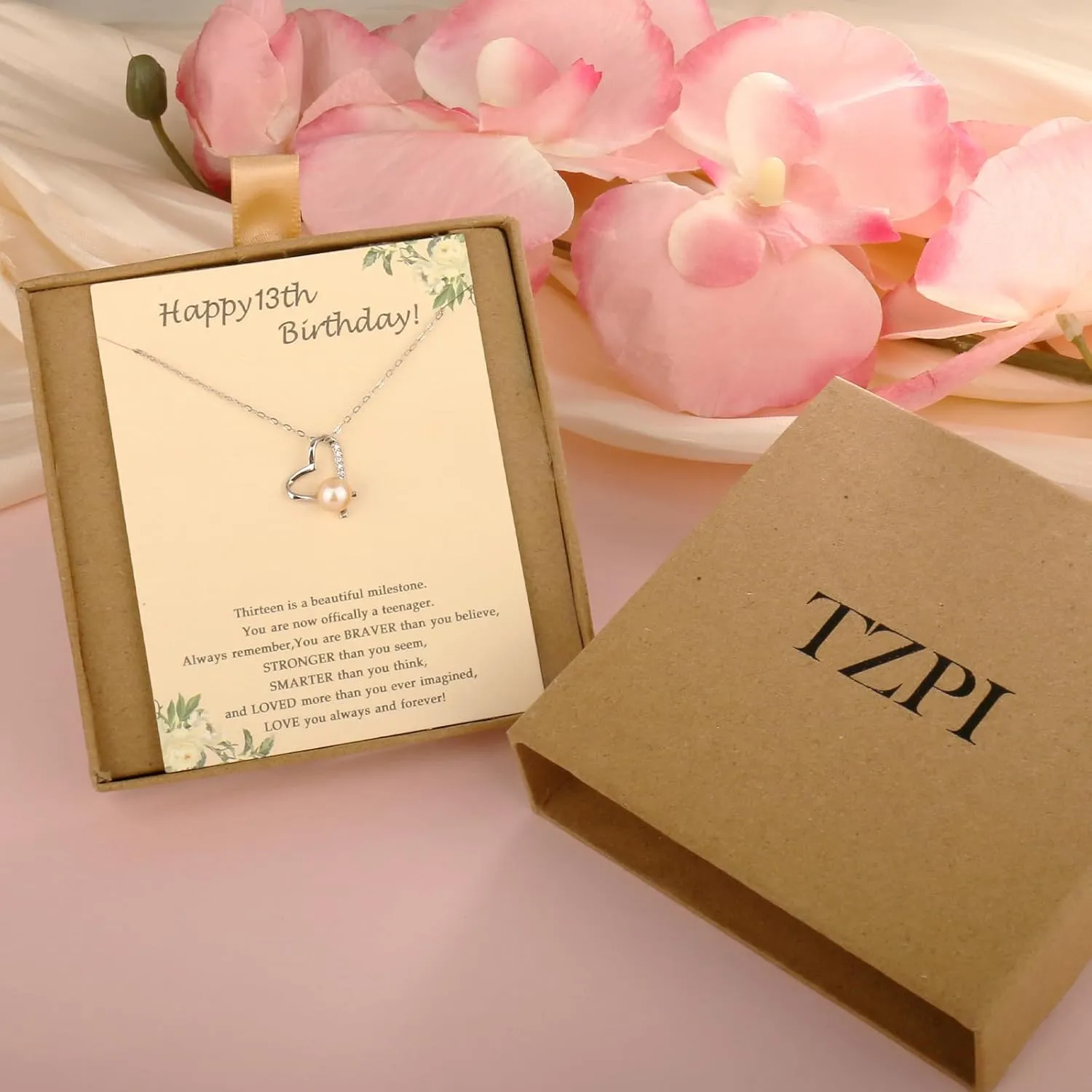 Sterling Silver Pearl Necklaces for Women, Gold/Silver Heart Necklaces for Girls, 10 13 16 21 30 40 50 60 Years old Birthday Wedding Jewelry Gifts, Single Pearl Simple Tiny Small Faux Pearl Necklaces