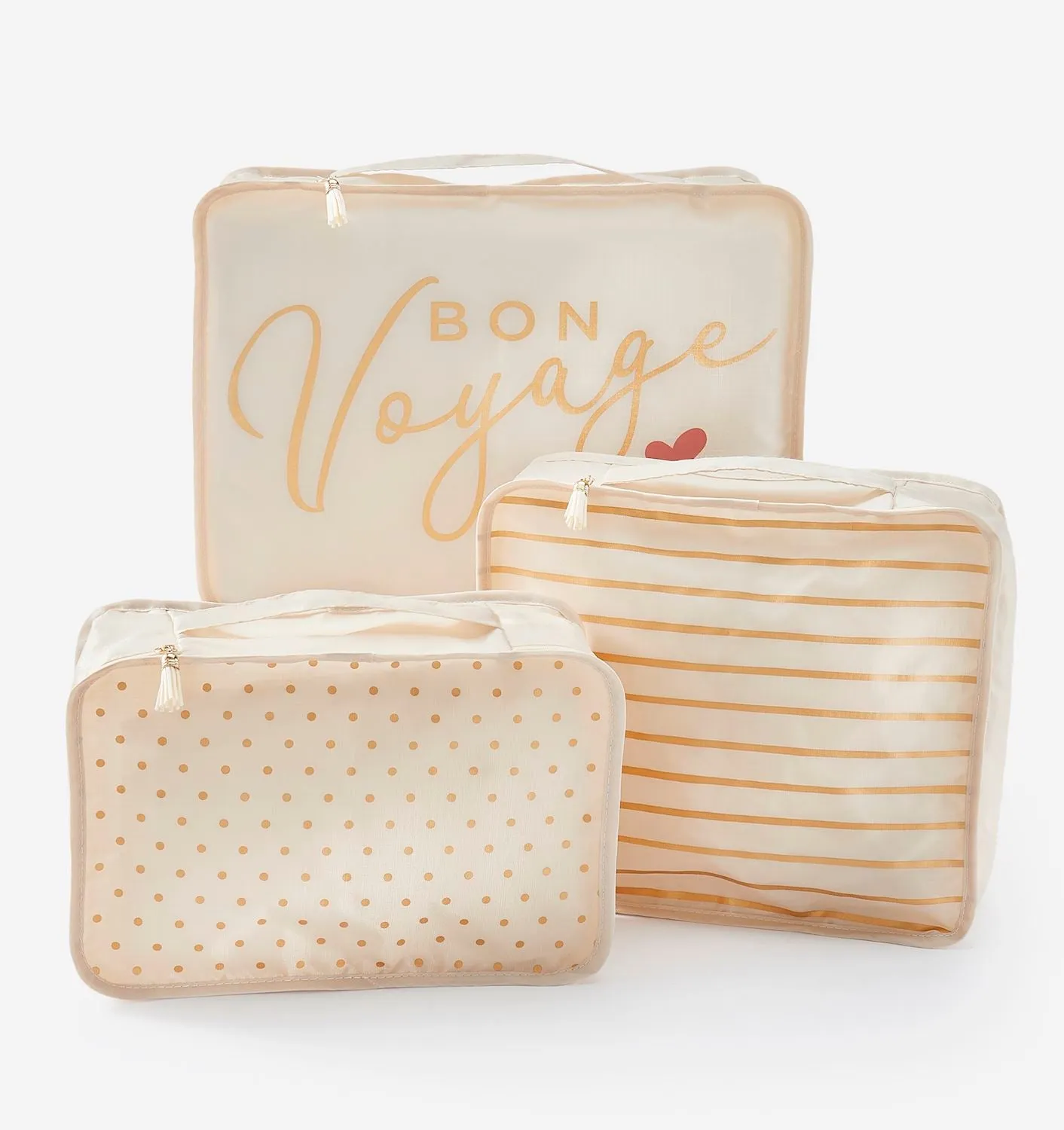 Storage Bags, Set of 3, BON VOYAGE