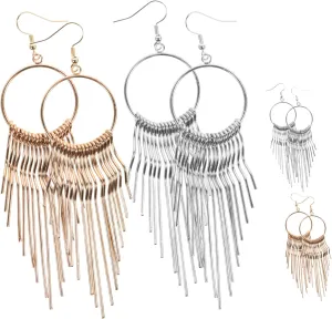 TENDYCOCO Fashion Women's Earrings Circle Earrings for Women Large Hoop Dangle Earrings Minimalist Earring Set