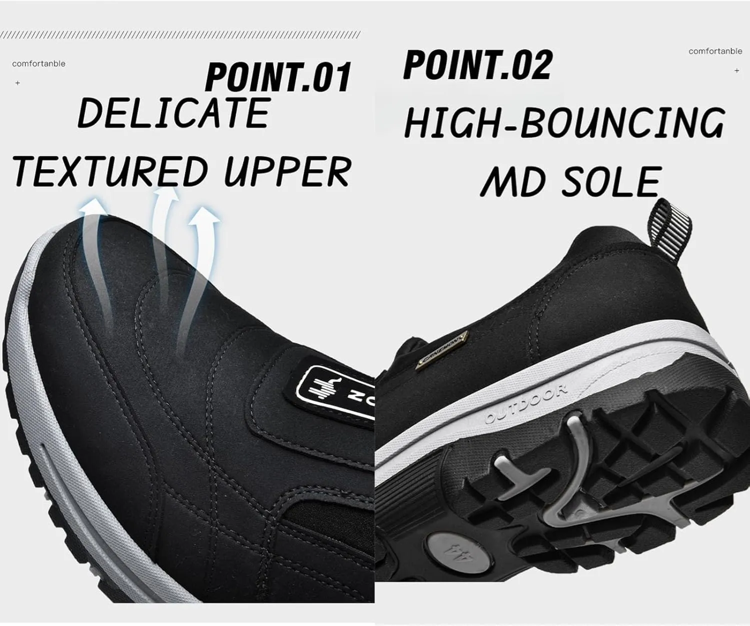 Teresad Shoes Men, Men's Comfortable Waterproof Orthopedic Walking Shoes