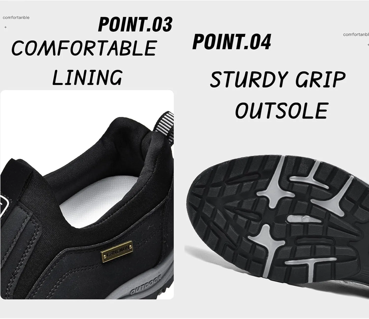 Teresad Shoes Men, Men's Comfortable Waterproof Orthopedic Walking Shoes