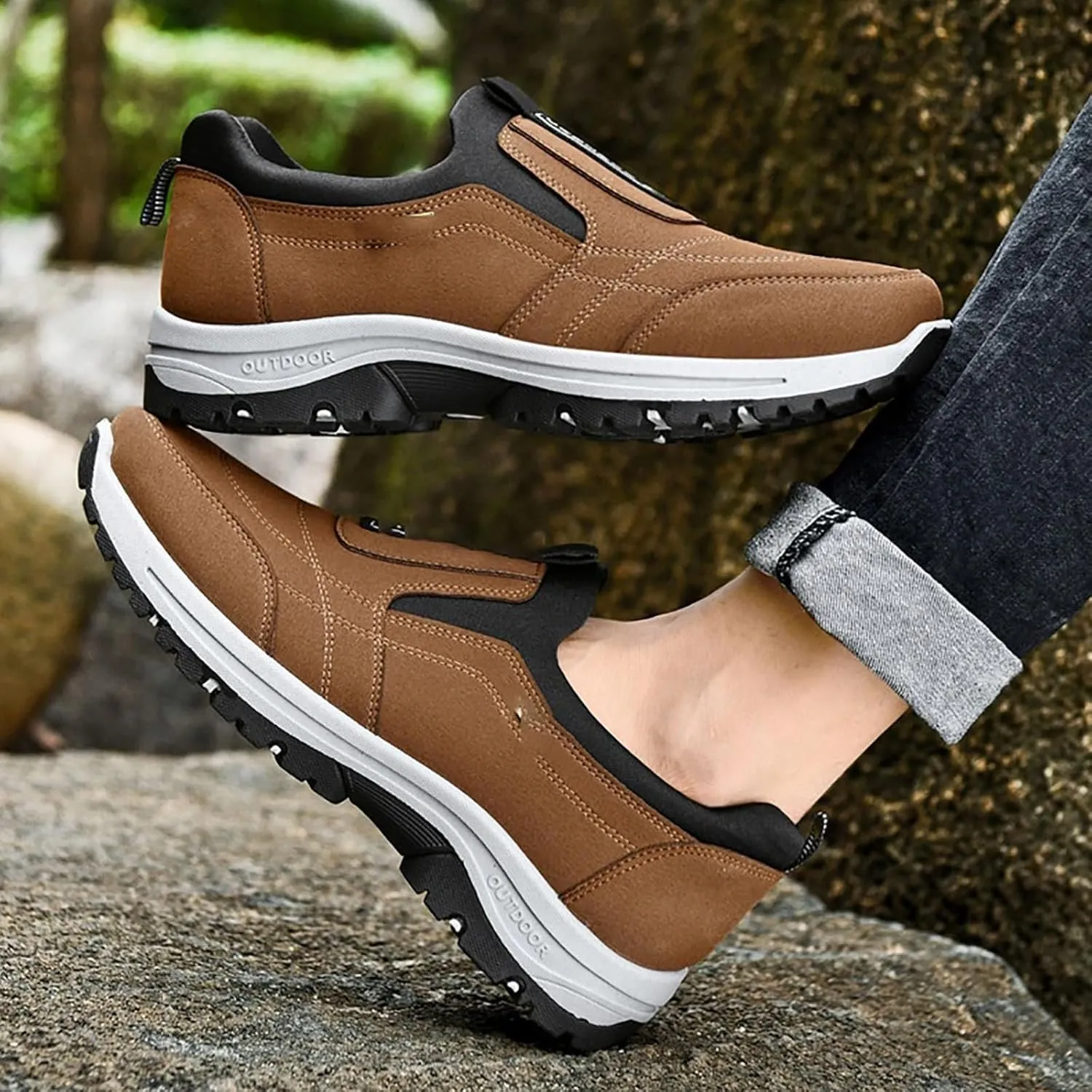 Teresad Shoes Men, Men's Comfortable Waterproof Orthopedic Walking Shoes