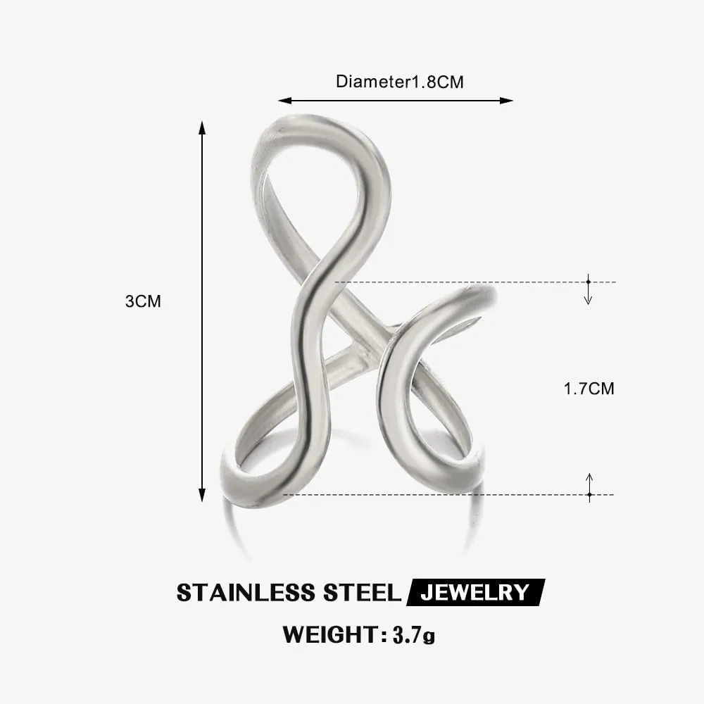 Thumb Rings for Women Chunky Gold Rings for Women Non Tarnish Stainless Steel Adjustable Rings Thumb Silver Rings for Women Wave Curve Ring Dainty Unique Rings