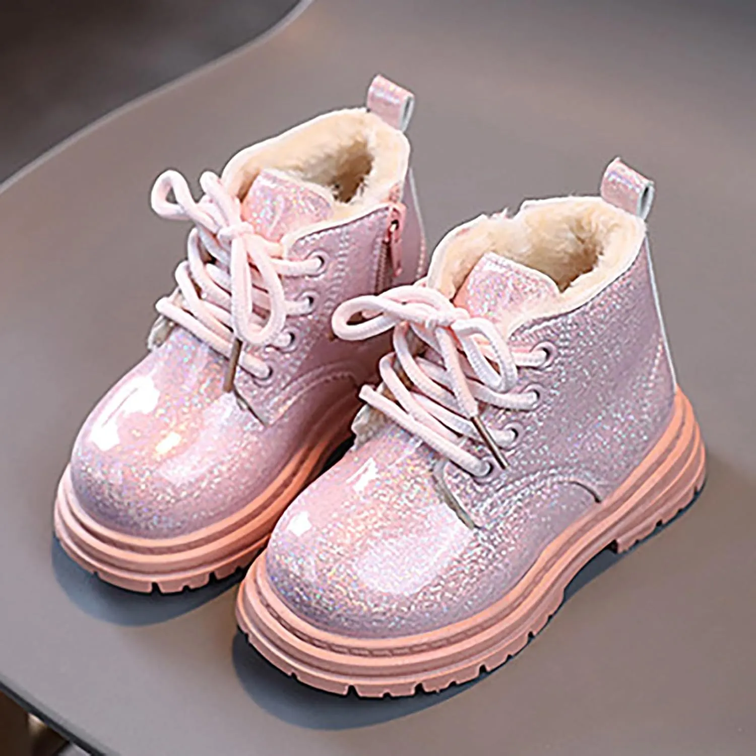 Toddler Kids Boys Girls Boots Comfort Round Toe Outdoor Lace up Snow Boots Casual Classic Short Bootie Ankle Boots