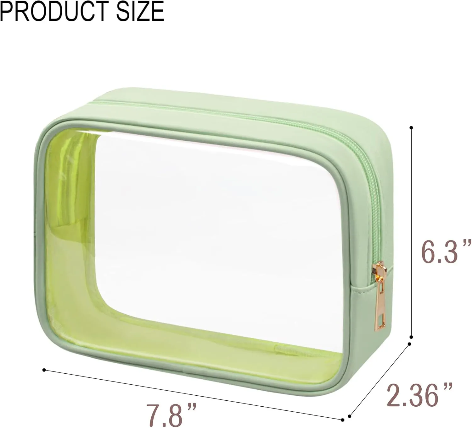 TSA Toiletry Bag Clear Makeup Bag Travel Essentials Cosmetic Bag for Men and Women Green 2Pcs