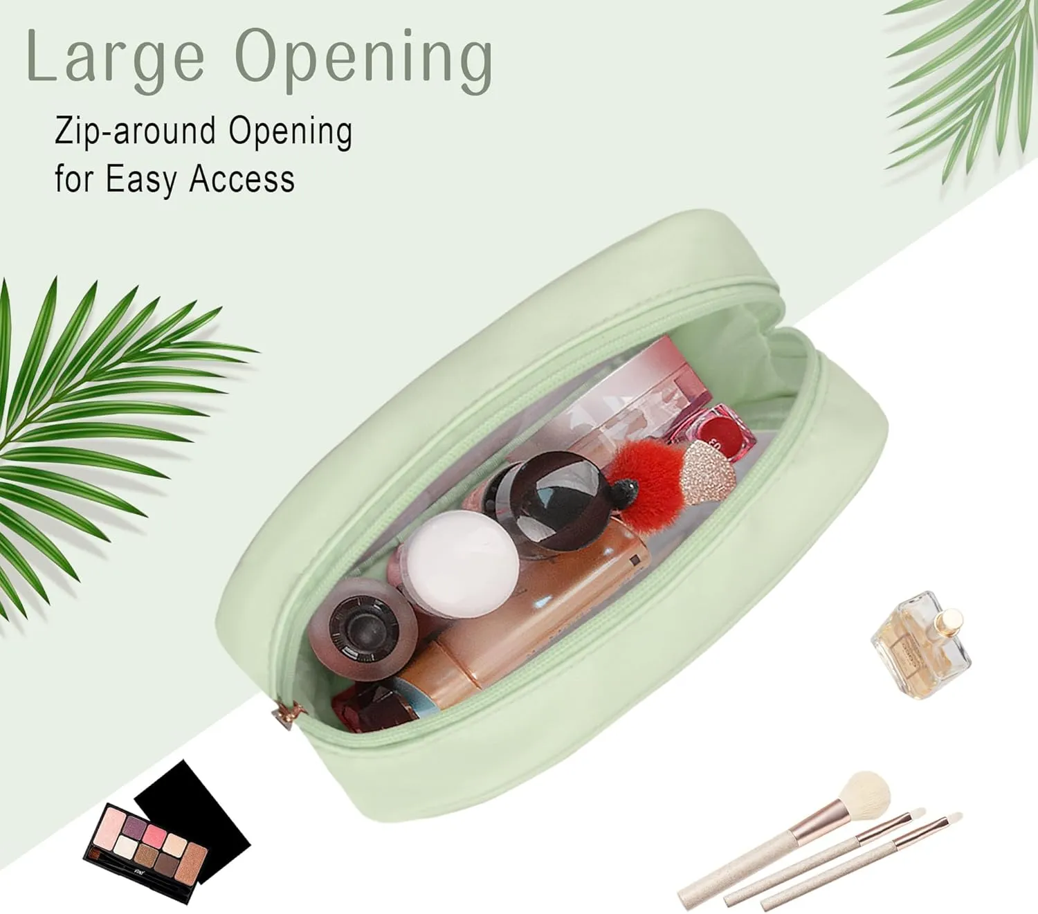 TSA Toiletry Bag Clear Makeup Bag Travel Essentials Cosmetic Bag for Men and Women Green 2Pcs