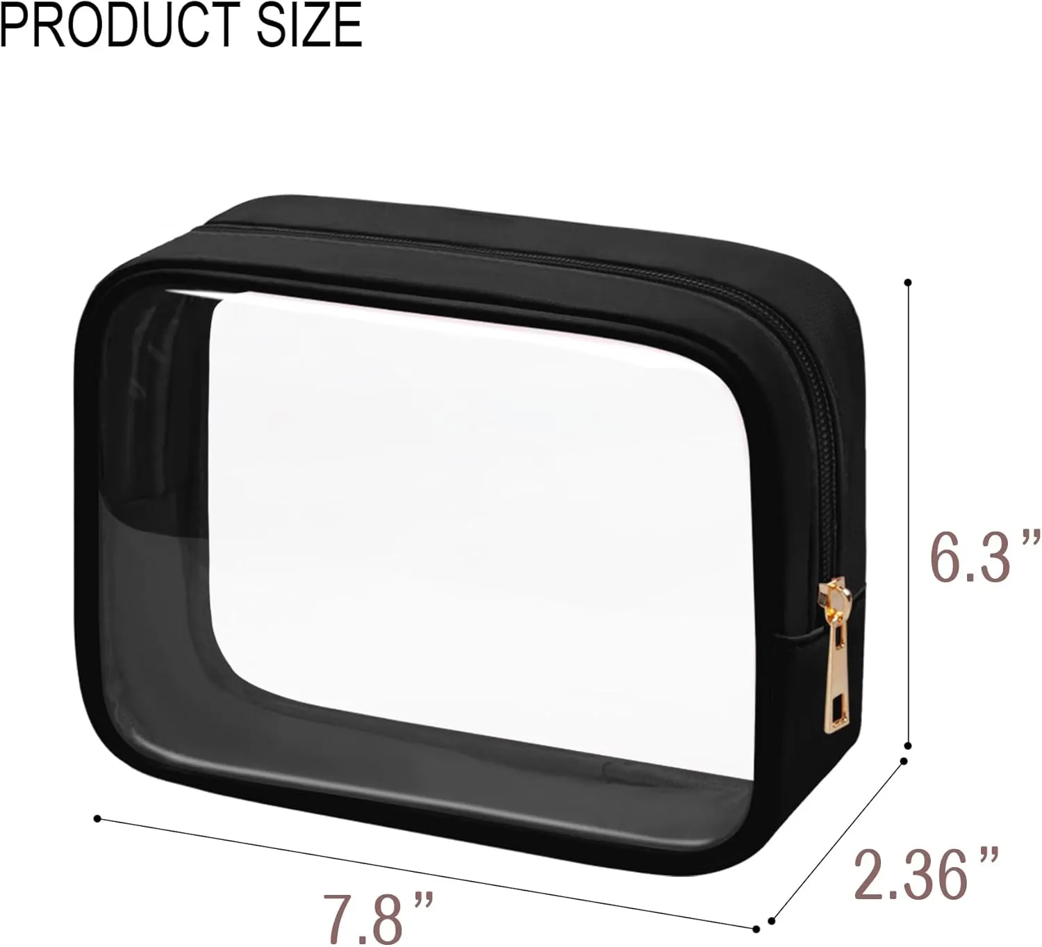 TSA Toiletry Bag Clear Makeup Bag Travel Essentials Cosmetic Bag for Men and Women(Black White)