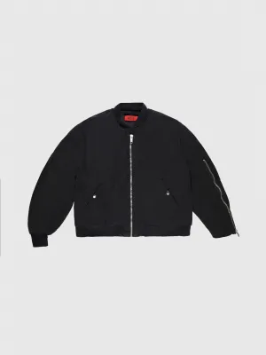 Twill Military Bomber in Black