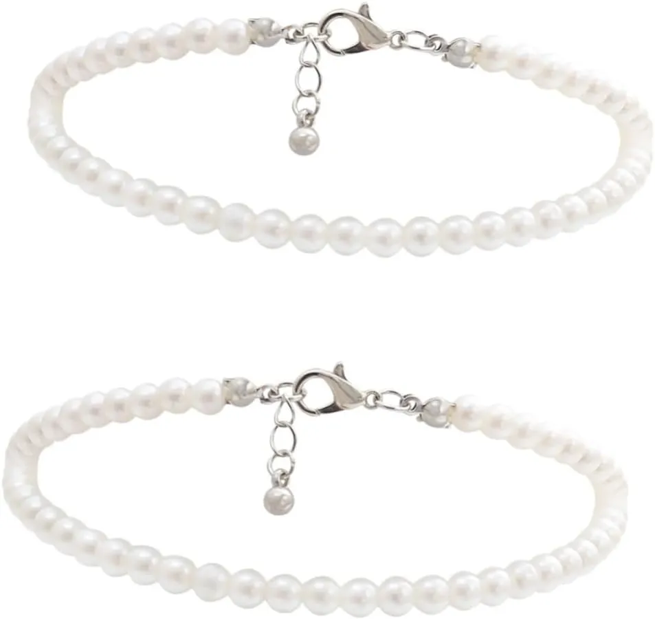 VALICLUD Elegant Handmade Ankle Chain All Match Ankle Decoration Stylish White Anklet for Women Summer Accessory