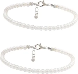 VALICLUD Elegant Handmade Ankle Chain All Match Ankle Decoration Stylish White Anklet for Women Summer Accessory