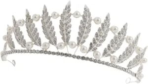 VICASKY Stunning Bridal Flower Crown Rhinestone Hair Hoops Women Tiara Elegant Headband for Wedding Dress
