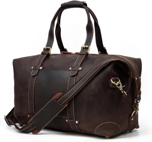 Vintage Leather Travel Bag Tote Bag Cowskin Travelling Handbags Weekender Duffle Bag for Men Male Travel Bags