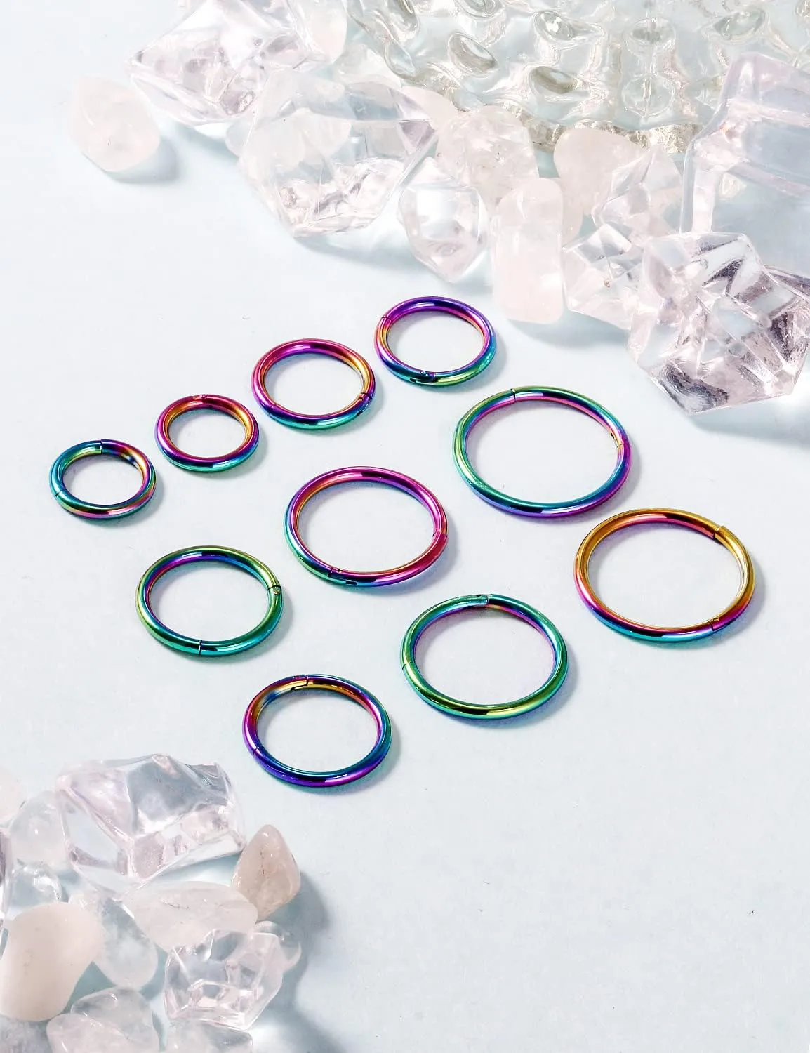 Vsnnsns 14G 16G Septum Nose Rings Hoops Lip Ring Piercing Jewelry 316L Surgical Steel Hinged Segment Clicker Cartilage Tragus Helix Conch Rook Daith Lobe Earrings Hoops Piercing Jewelry for Women Men