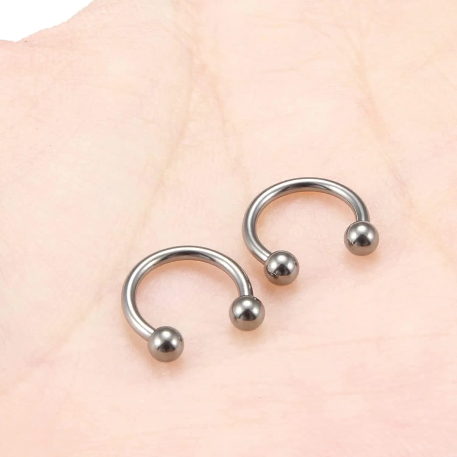 Vsnnsns Titanium Septum Rings 14G & 16G - Horseshoe & Snake Bite Piercing Jewelry for Women & Men - 8MM to 16MM