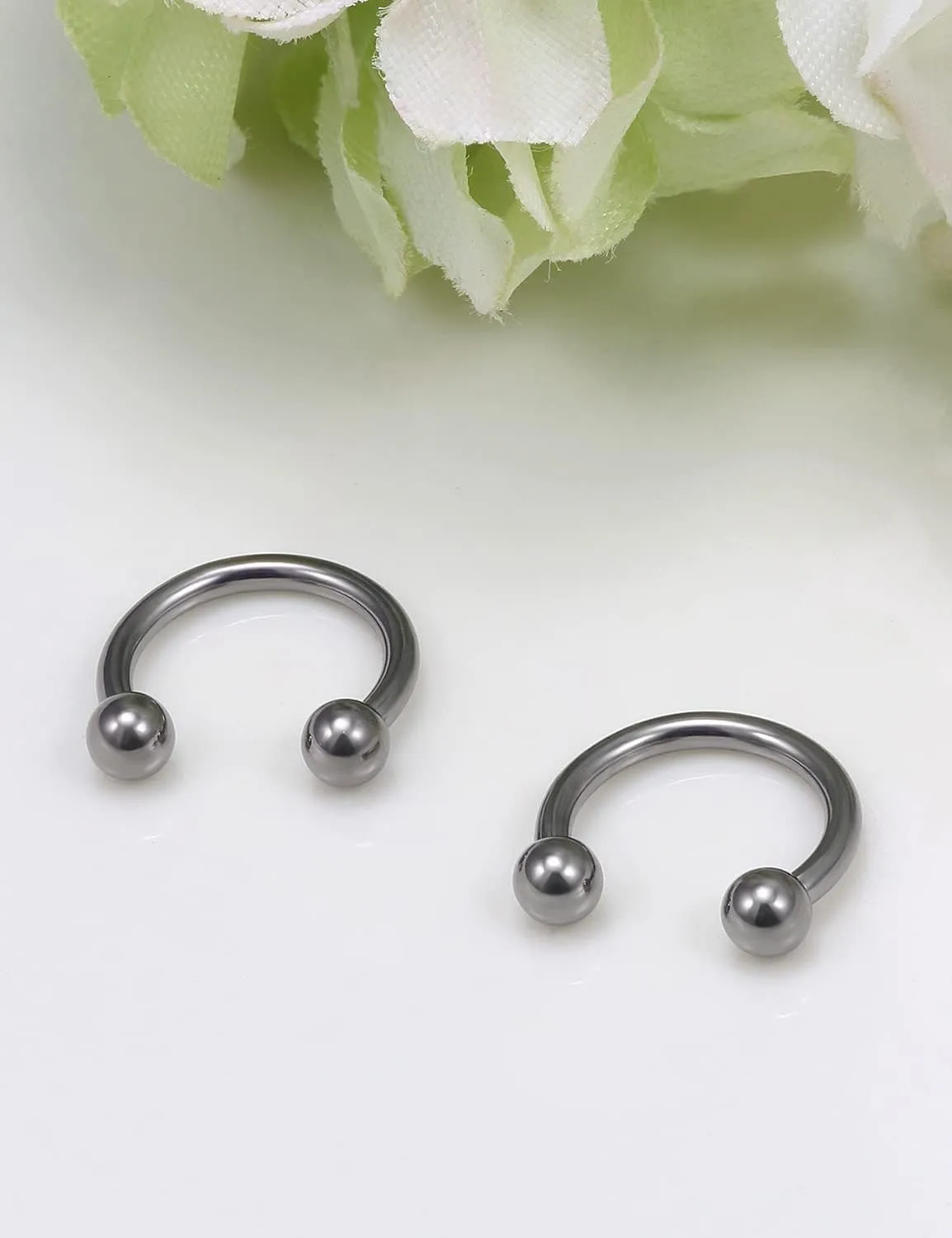 Vsnnsns Titanium Septum Rings 14G & 16G - Horseshoe & Snake Bite Piercing Jewelry for Women & Men - 8MM to 16MM