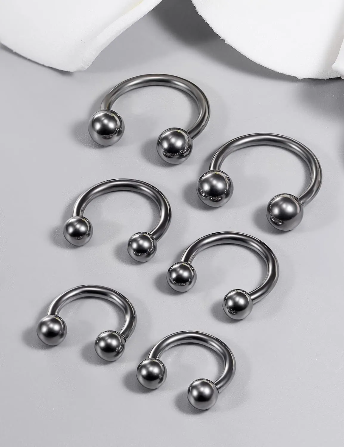 Vsnnsns Titanium Septum Rings 14G & 16G - Horseshoe & Snake Bite Piercing Jewelry for Women & Men - 8MM to 16MM