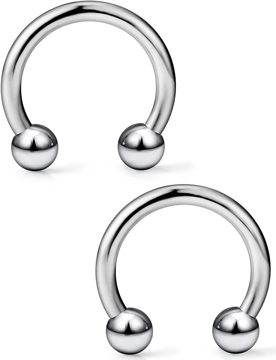 Vsnnsns Titanium Septum Rings 14G & 16G - Horseshoe & Snake Bite Piercing Jewelry for Women & Men - 8MM to 16MM