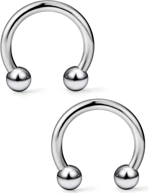 Vsnnsns Titanium Septum Rings 14G & 16G - Horseshoe & Snake Bite Piercing Jewelry for Women & Men - 8MM to 16MM