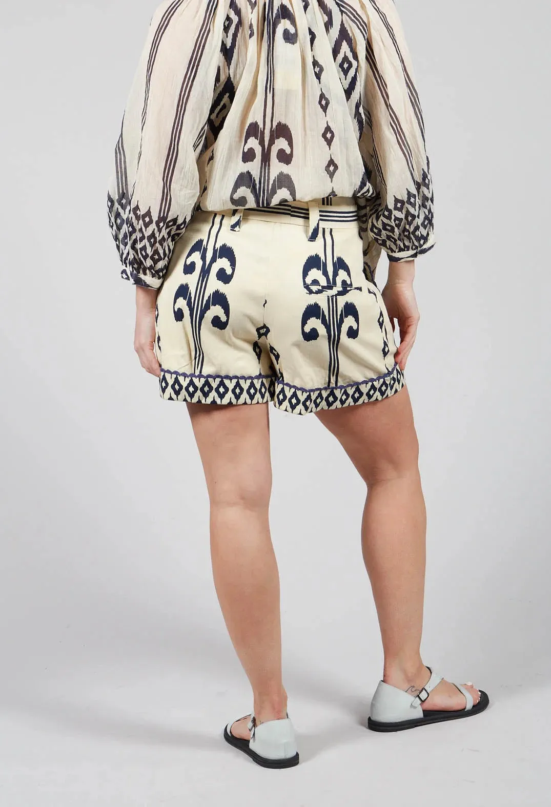 Wanda Tie Front Shorts -  Ecru