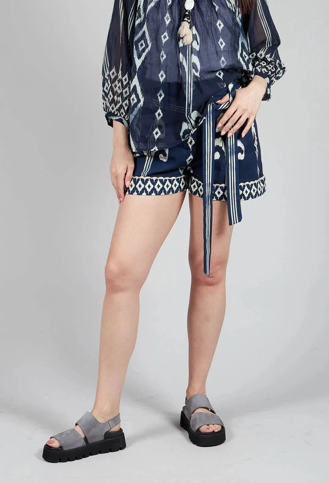Wanda Tie Front Shorts -  Ecru