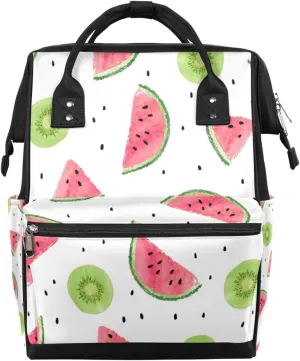 Watermelon Backdrop Diaper Bag Tote Large Capacity Waterproof with Adjustable Shoulder Strap and Pram Straps Mommy Bag for Hospital Beach Weekender Travel