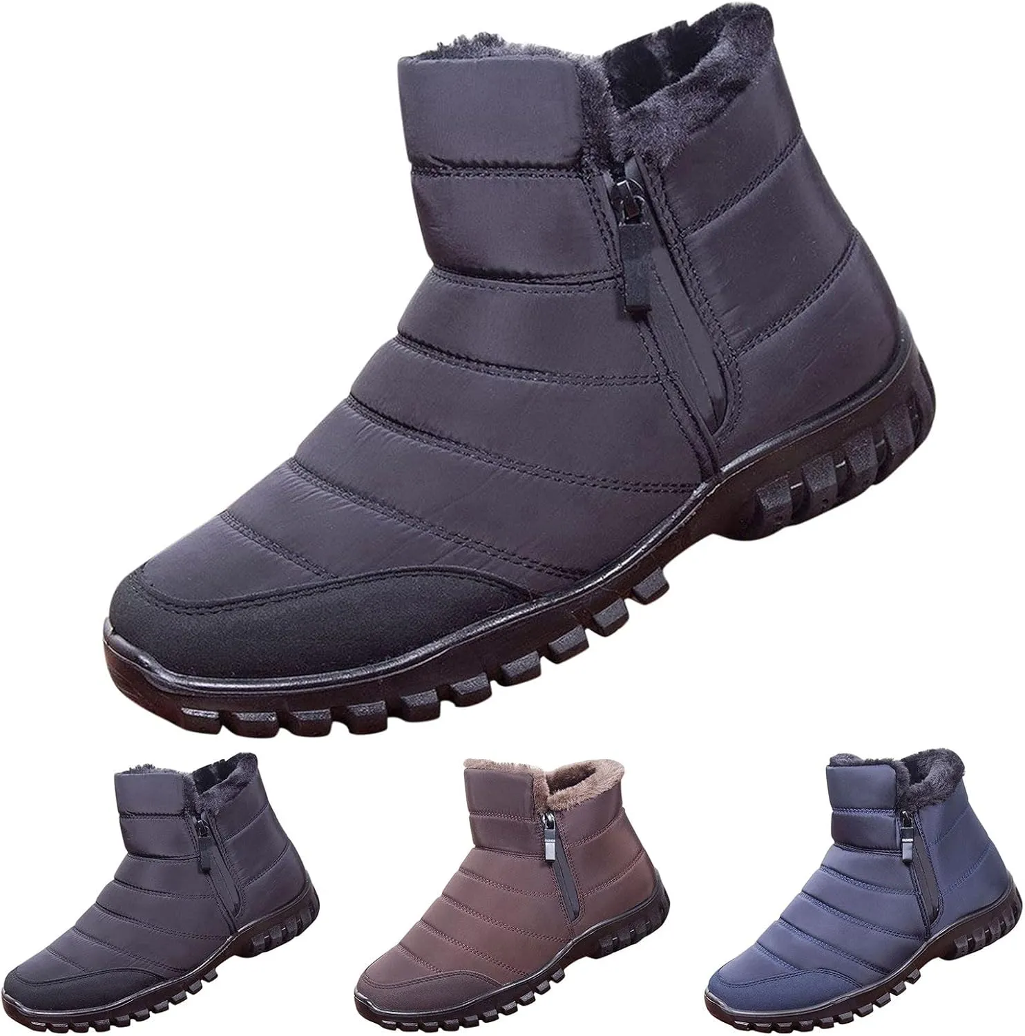 Waterproof Snow Boots for Women Cute Women's Tall Snow Boots Waterproof Short Platform Winter Boots for Woman Womens Non Slip Insulated Snow Boots Boots for Women Winter Tall