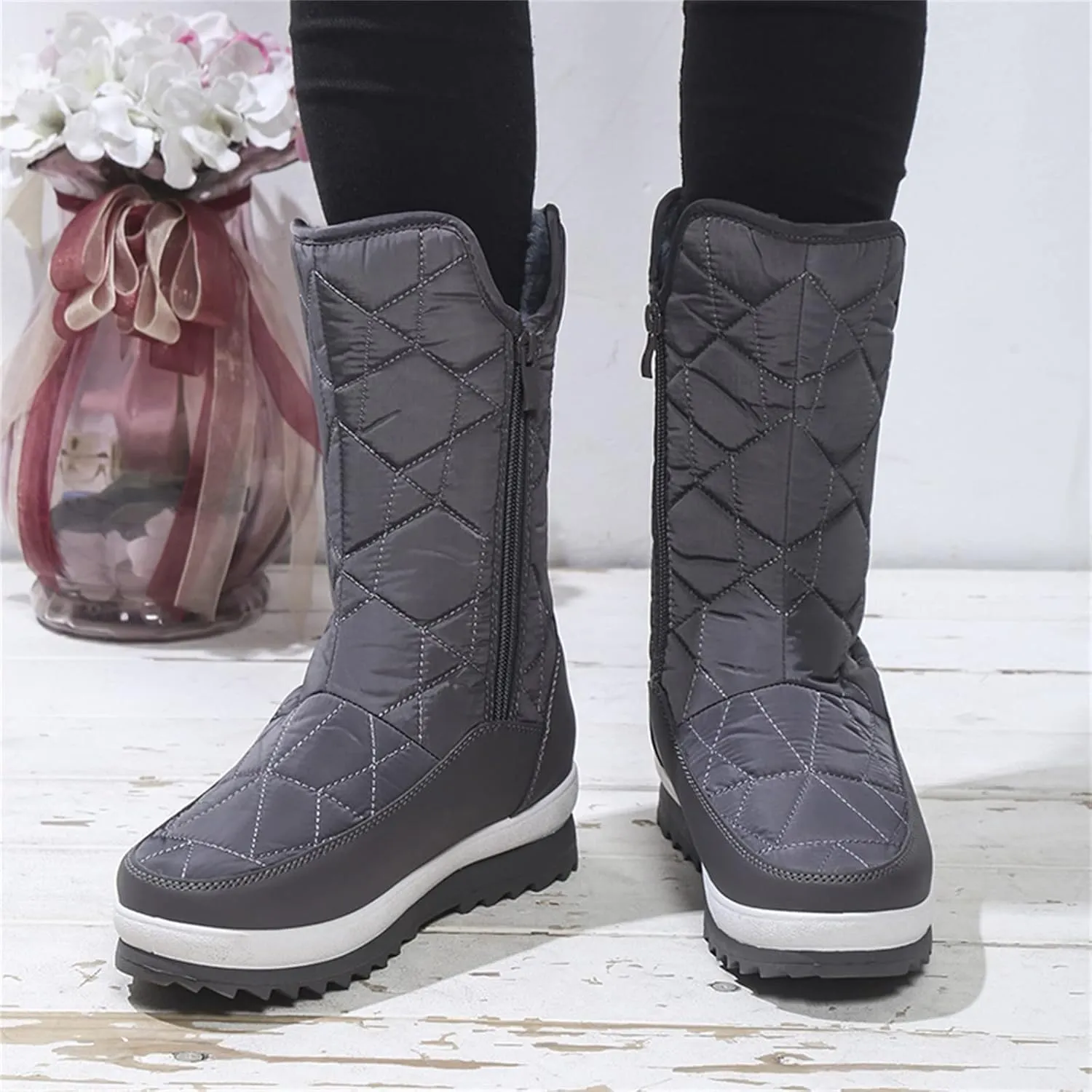 Waterproof Winter Boots Women Orthotic Womens Winter Boots Slip ons Womens Wide Toe Snow Boots Women Waterproof Boots Lightweight Botas De Trabajo Impermeables Y Antideslizantes Para Mujer