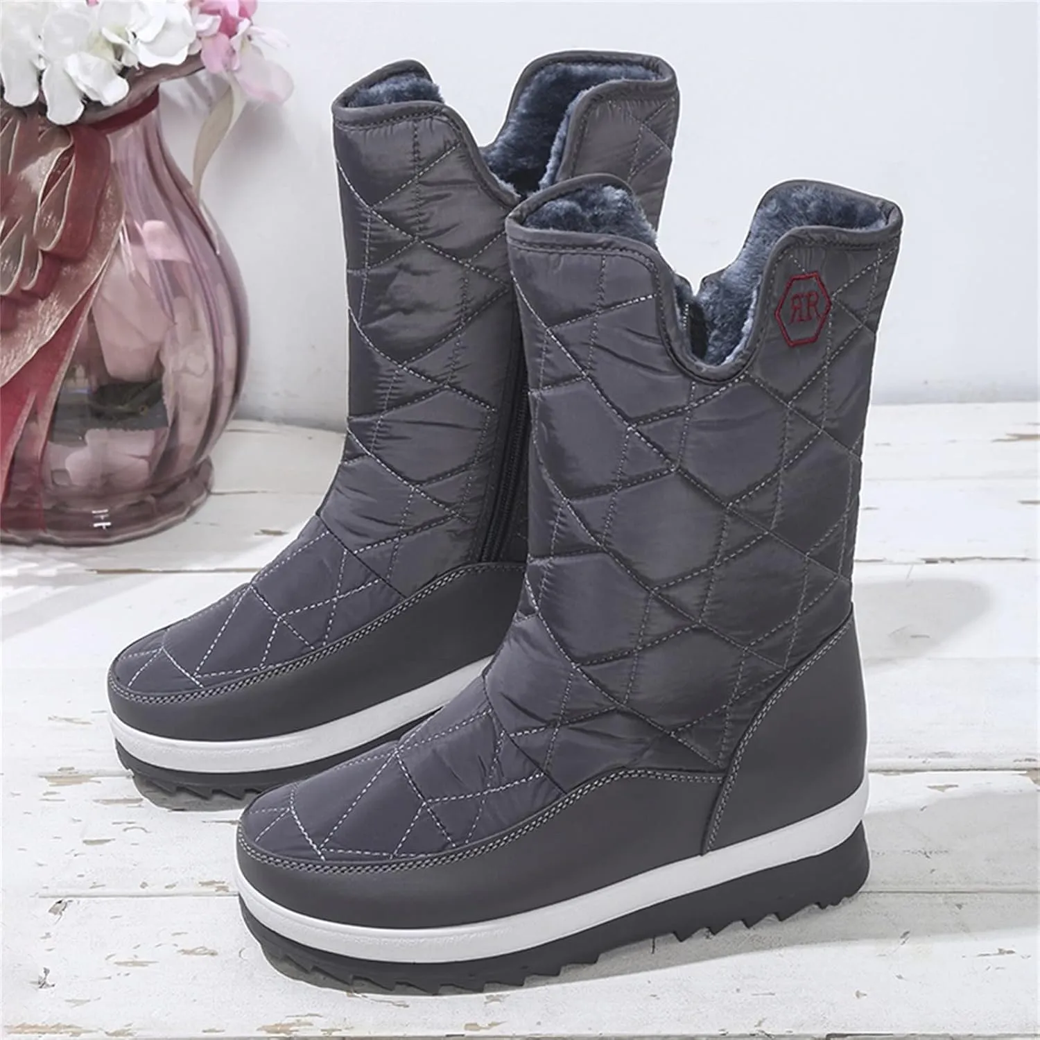 Waterproof Winter Boots Women Orthotic Womens Winter Boots Slip ons Womens Wide Toe Snow Boots Women Waterproof Boots Lightweight Botas De Trabajo Impermeables Y Antideslizantes Para Mujer