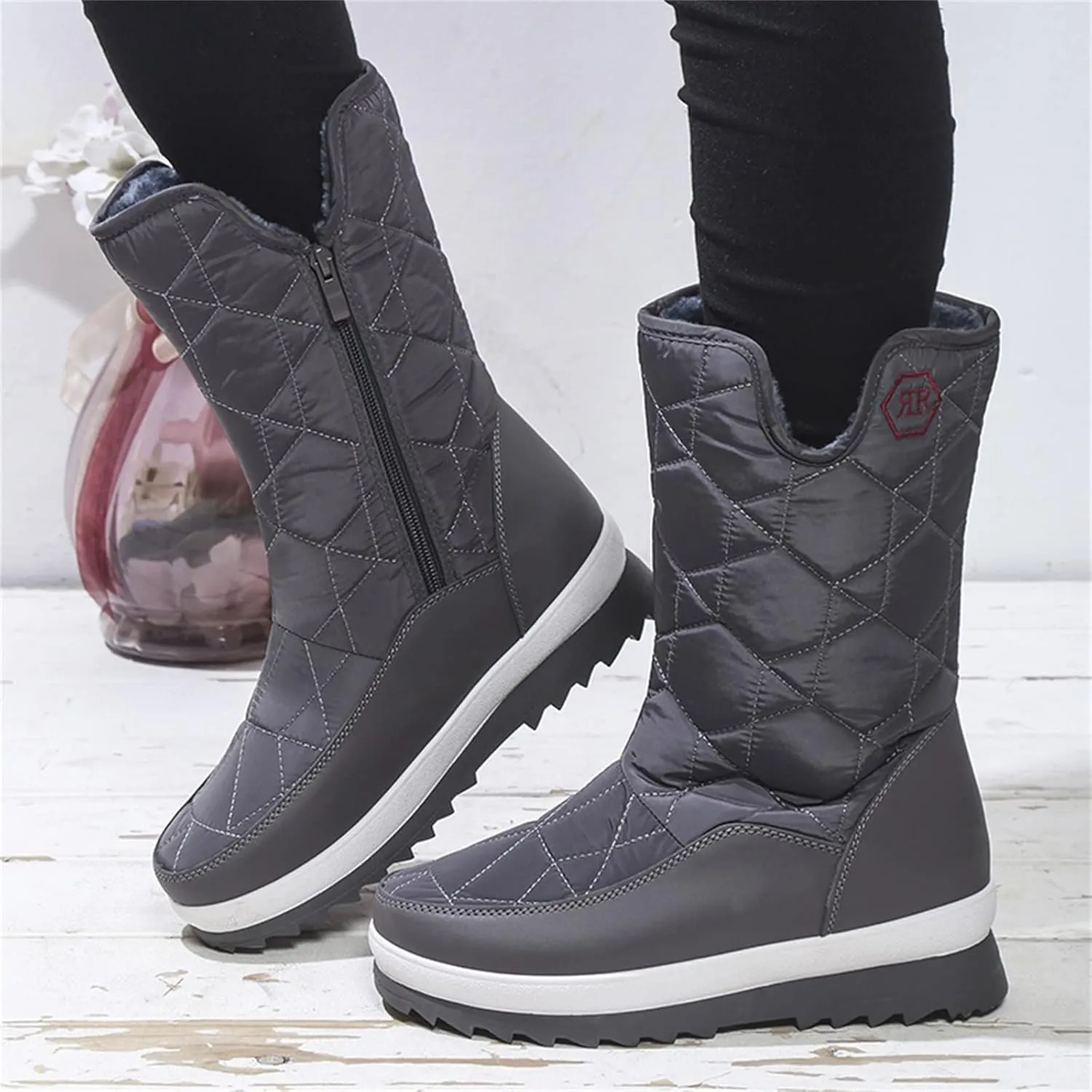 Waterproof Winter Boots Women Orthotic Womens Winter Boots Slip ons Womens Wide Toe Snow Boots Women Waterproof Boots Lightweight Botas De Trabajo Impermeables Y Antideslizantes Para Mujer