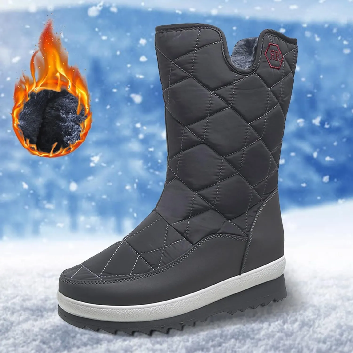 Waterproof Winter Boots Women Orthotic Womens Winter Boots Slip ons Womens Wide Toe Snow Boots Women Waterproof Boots Lightweight Botas De Trabajo Impermeables Y Antideslizantes Para Mujer