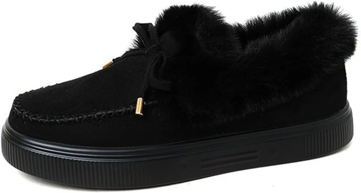 Winter Boots For Women Fashion Ankle Boot Slip On Comfortable Snow Fuzzy Booties Sneaker Casual Walking Shoes Loafers