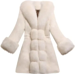 Winter Thicken Coats for Women Plus Size Furry Fleece Faux Fur Jackets Dressy Casual Parka Long Trench Coats Cardigan