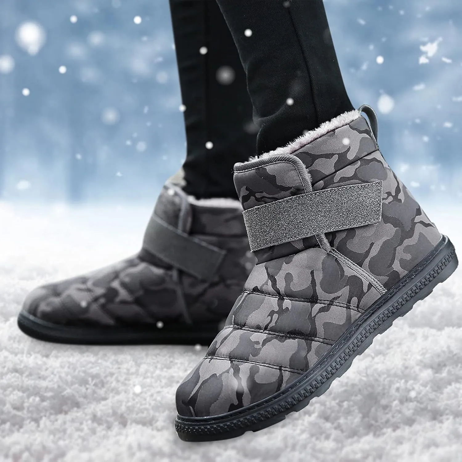 Women Snow Boots Waterproof Anti-slip Winter Boots Classic Fully Fur Booties Lightweight Slip on Ankle Boots Outdoor Sneakers Winter Shoes