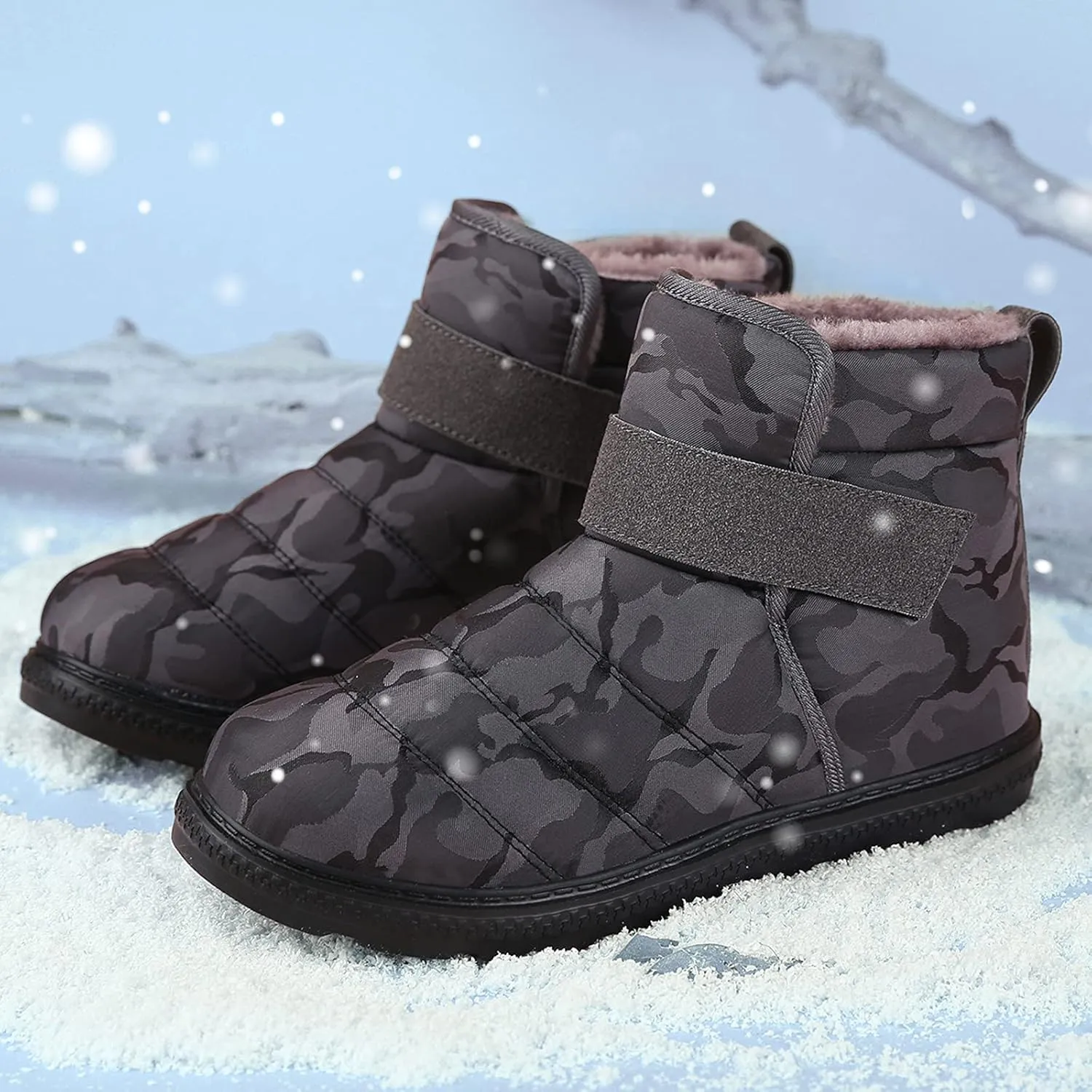 Women Snow Boots Waterproof Anti-slip Winter Boots Classic Fully Fur Booties Lightweight Slip on Ankle Boots Outdoor Sneakers Winter Shoes