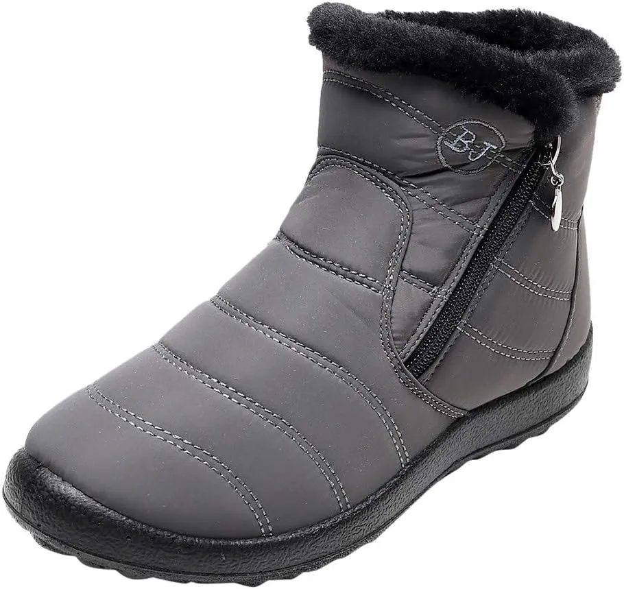 Women Snow Boots Waterproof Winter Boots Non Slip Fur Lined Booties Casual Slip on Ankle Boots Comfortable Winter Shoes Trekking Shoes