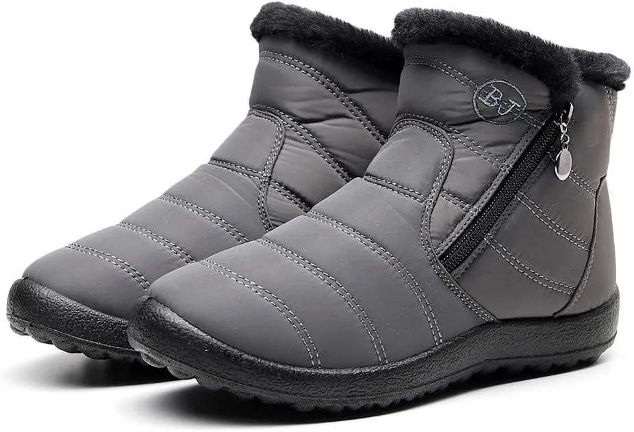 Women Snow Boots Waterproof Winter Boots Non Slip Fur Lined Booties Casual Slip on Ankle Boots Comfortable Winter Shoes Trekking Shoes
